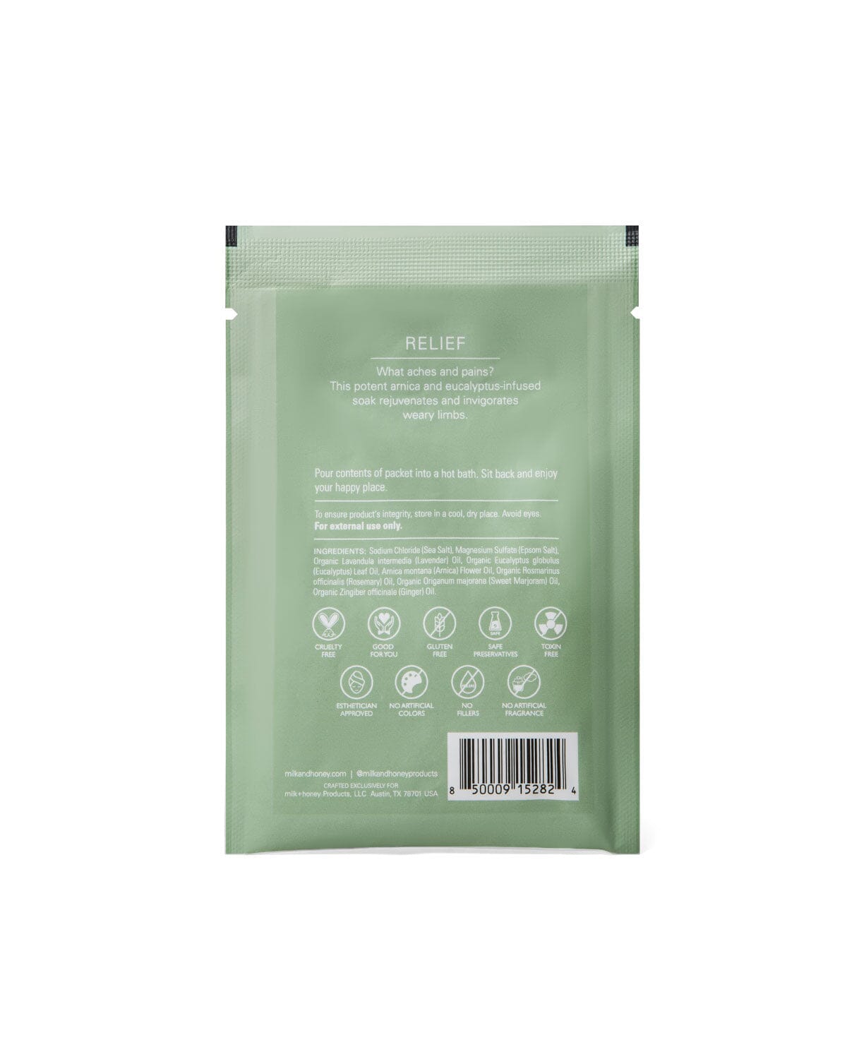 Muscle Soak, Nº 18 Packets Bath Soak milk + honey
