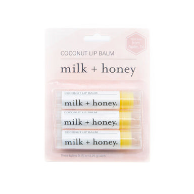 Coconut Lip Balm 3-Pack 100 PC milk + honey 