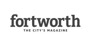 The logo for fortworth magazine, featuring the word 'fortworth' in a dark gray serif typeface with 'THE CITY'S MAGAZINE' written underneath in a smaller sans-serif font, set against a plain white background.