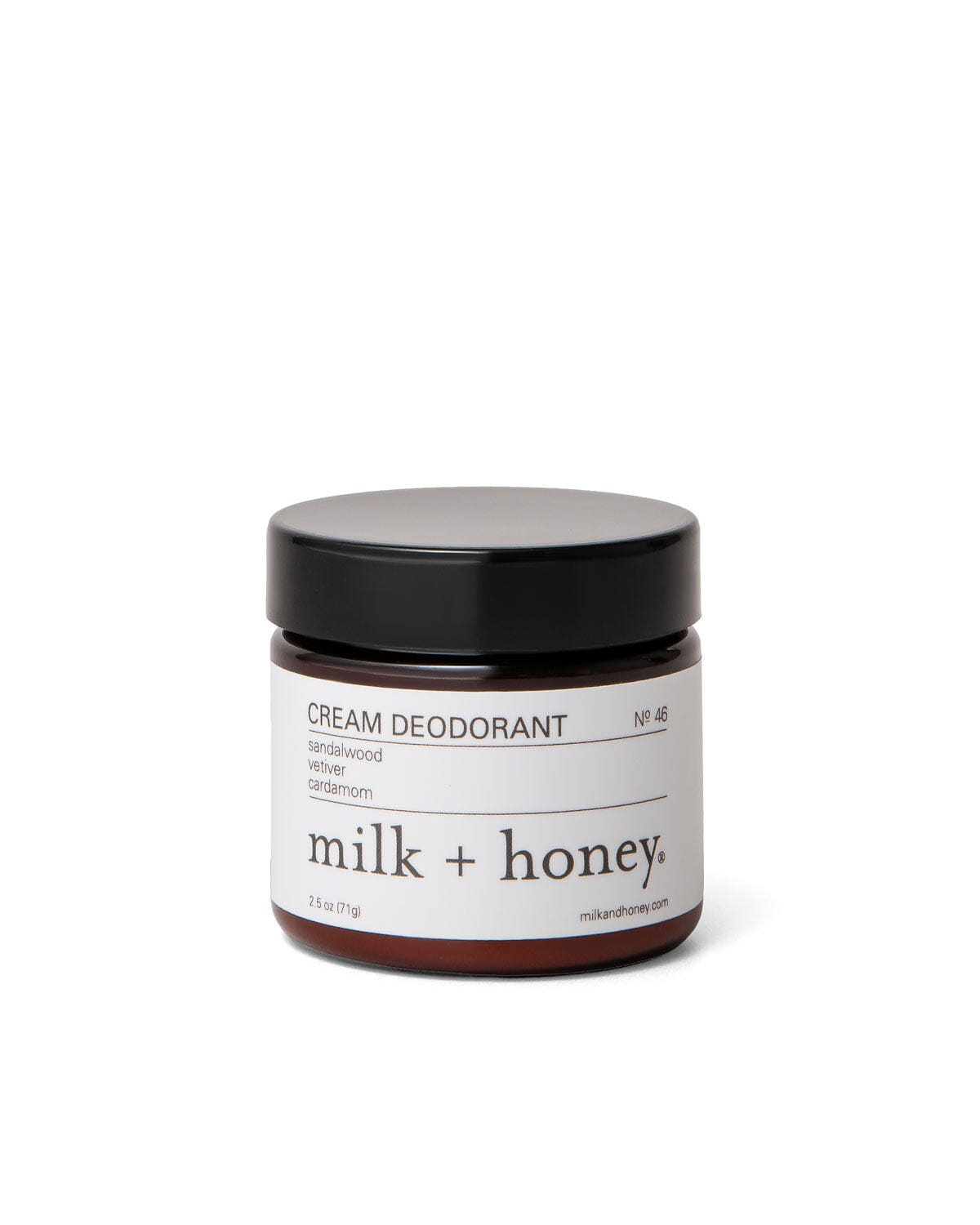 Cream Deodorant No. 46 Deodorant milk + honey Nº 46: Sandalwood, Vetiver, Cardamom 2.5 oz 
