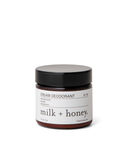 Cream Deodorant No. 46 Deodorant milk + honey Nº 46: Sandalwood, Vetiver, Cardamom 2.5 oz 