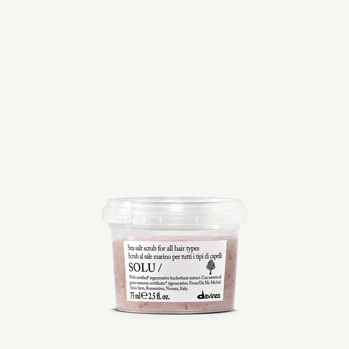 Essential Solu Sea Salt Scrub Cleanser Hair Treatment Davines 2.5 oz 