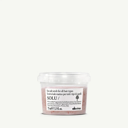 Essential Solu Sea Salt Scrub Cleanser Hair Treatment Davines 2.5 oz 
