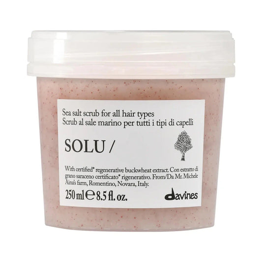 Essential Solu Sea Salt Scrub Cleanser Hair Treatment Davines 8.5 oz 