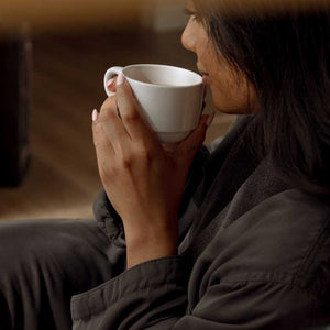 milk + honey lounge with robe and tea