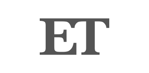 The gray 'ET' logo for Entertainment Tonight centered on a plain white background.