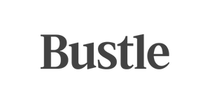 The word 'Bustle' appears in dark gray serif lettering centered on a plain white background.