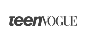 The logo for teen VOGUE is shown in dark gray text on a plain white background.