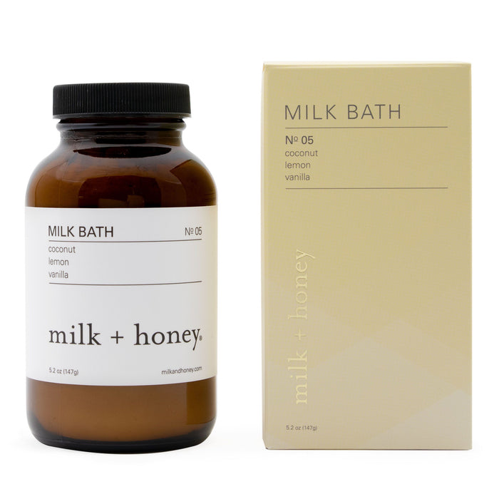milk and honey bath ingredients setup